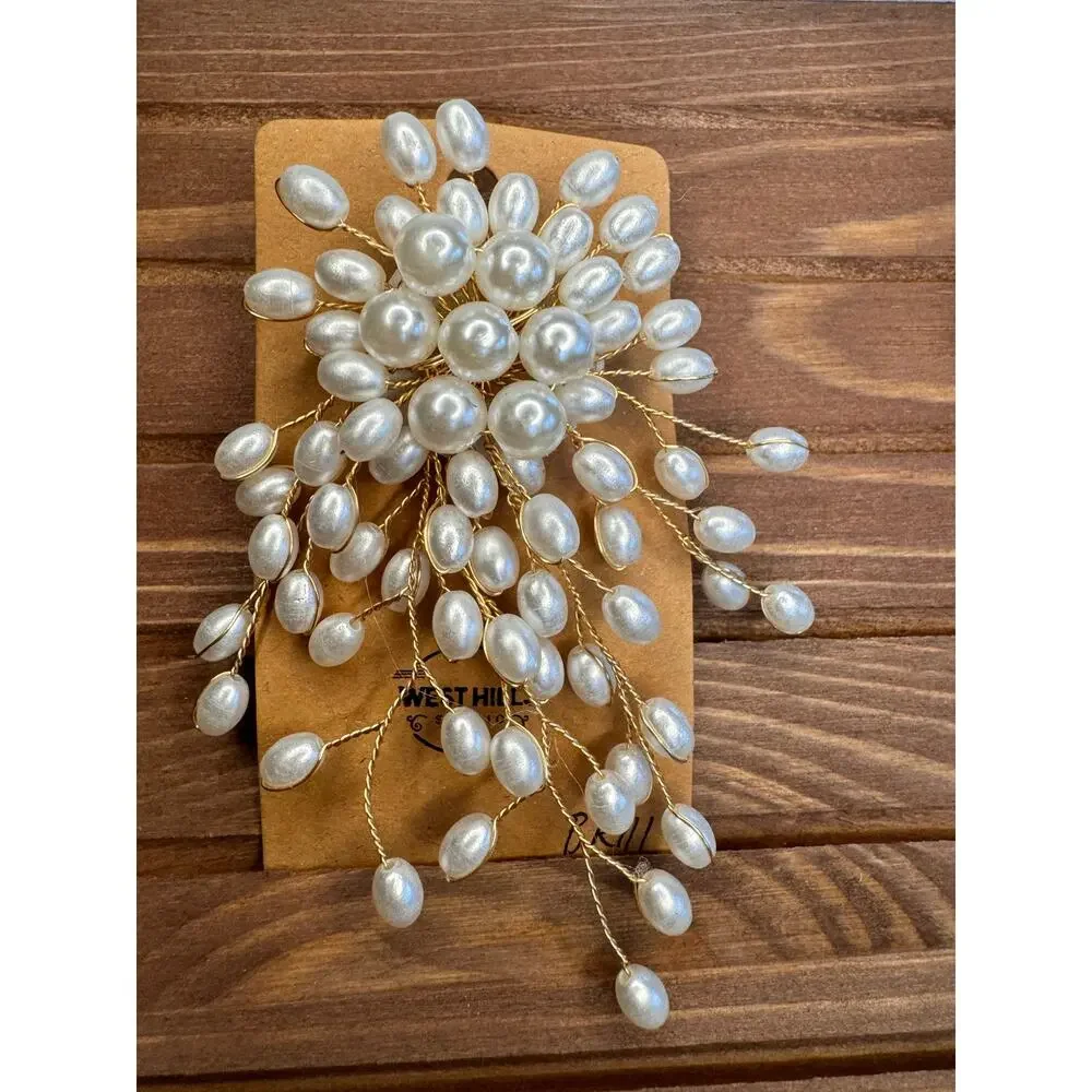 Flower Burst White Pearl Jewelry Brooch Fashion Jewelry FAST SHIP